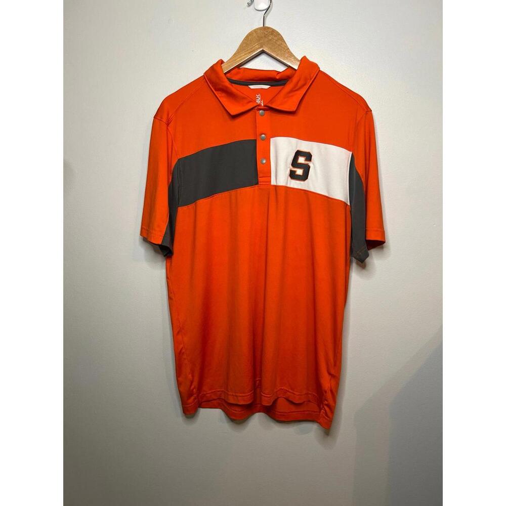 Syracuse CBUK by Cutter and Buck Logo Polo Orange Large Men's Shirt‎